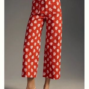 Anthropologie Maeve the Colette pants size 30 red white seashell like new